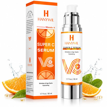 20% Vitamin C Face Serum with Hyaluronic Acid, 1.7 fl oz | For Mature Skin, Dark Spots, Fine Lines & Dry Areas; With