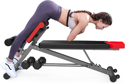 Multi-Functional Weight Bench for Full All-in-One Body Workout – Adjustable Workout Bench Press for Home Gym, Fitness