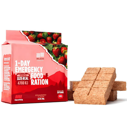 Emergency Food Supply - Strawberry Survival Ration - 20 Years Shelf Life - 1 Day