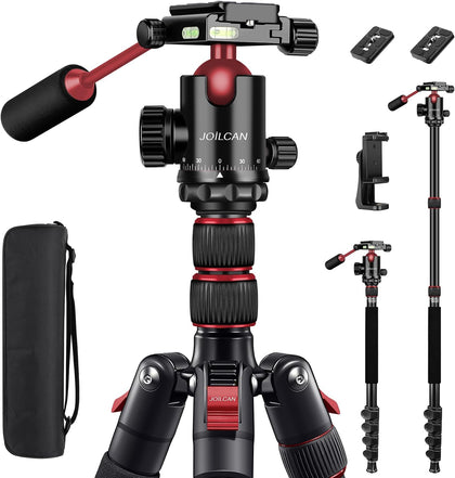 83" Camera Tripod, Aluminum Tripod Monopod for DSLR Phone | Heavy Duty Travel Tripod for Spotting Scope Binoculars