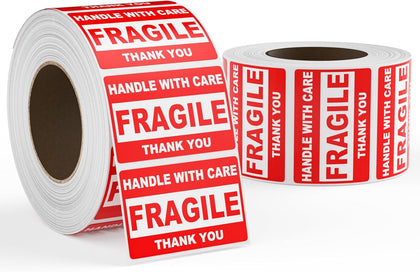 3"X2" Fragile Stickers for Shipping and Moving, Fragile Handle with Care Labels Warning Stickers, Permanent Adhesive