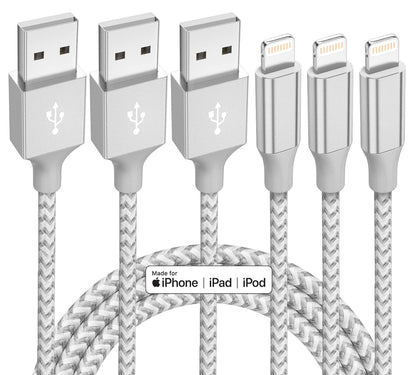iPhone Charger 3 Pack 10ft MFi Certified Lightning Cable Fast Charging | 3 Pack 10ft MFi Certified Lightning Cable