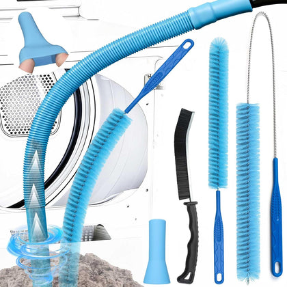 Dryer Vent Cleaner Kit with Dryer Vacuum Hose Attachment, 4-in-1 Multi-Lint Remover Brush, Suitable for Most Vacuum