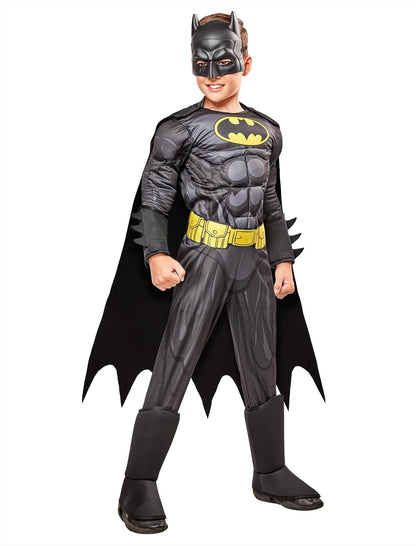 at Party City DC Comics Superheroes: Batman Costume | Officially Licensed, Kids Deluxe Costume, Padded Jumpsuit With