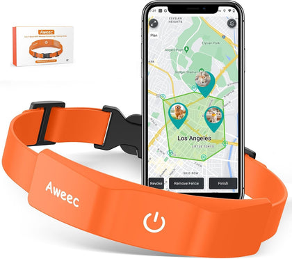 GPS Wireless Dog Fence, Electric Fence System with Training Collar (Orange)