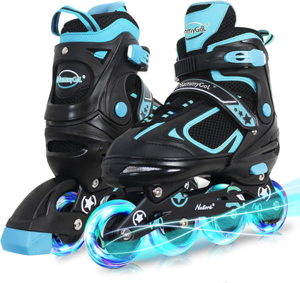 Adjustable Inline Skates for Kids Boys Girls Youth Blades Roller Skates with Light up Wheels Ages 4-16