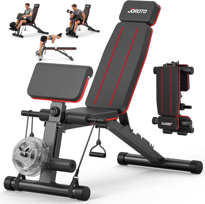 Adjustable Weight Bench for Home Gym, 1000 LBS Capacity, Foldable Incline Decline Flat Workout Bench with Leg