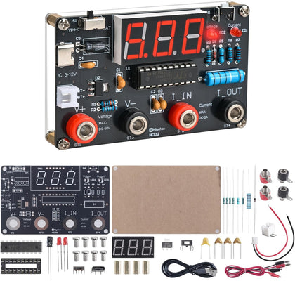DIY Digital Voltmeter & Ammeter Soldering Practice Kit | DC Voltage Current Meter with LED Display, Test Leads, Dual
