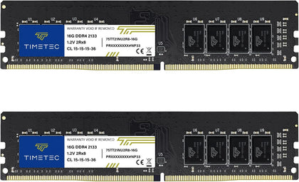 32GB KIT (2x16GB) DDR4 2133MHz (PC4-2133P) PC4-17000 UDIMM Desktop RAM – 288-Pin 1.2V CL15 Non-ECC Unbuffered DIMM