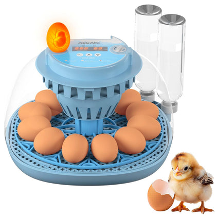 12 Egg Incubator with Automatic Egg Turning and Humidity Control – Egg Incubators for Hatching Eggs – Egg Candler