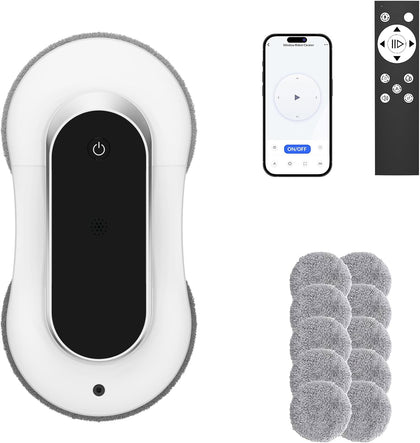 Automatic Window Cleaner Robot With Dual Water Spray,Smart Window Cleaning Washer Machine With 3000pa Suction&AI Path