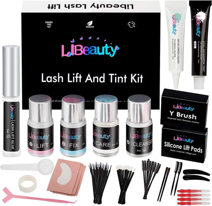 Lash Lift and Black Color Kit, Brow Lamination Kit with Color | Lash & Brow Perm/Coloring Kit with Lash Lift Glue