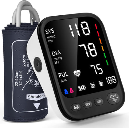 Blood Pressure Machine, Automatic Upper Arm Blood Pressure Monitor with 2x199 Readout, 4.5 Inch Backlit Large Screen