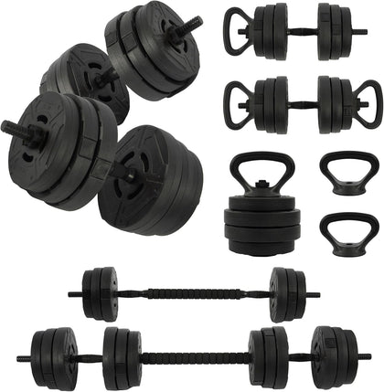Adjustable Dumbbells, 60lbs Free Weight Set with Connector, Multiple Function Dumbbells Set Barbell, Kettlebells