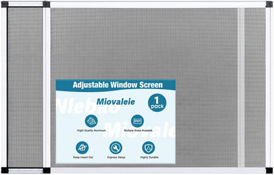 Expandable Window Screen, Adjustable Window Screen (10" H x 14.3"-25" W)