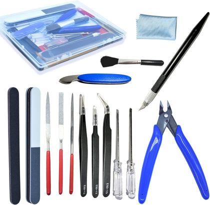 Gundam Model Tool Kit, 28pcs Hobby Building Tool Set, Modeler Basic Tools Craft Set for Cars, Airplanes, Buildings