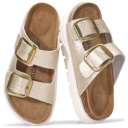 100% Genuine Leather Platform Sandals Women Wedge Sandals