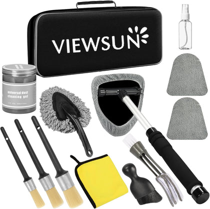 Windshield Cleaner Tool, 13Pcs Car Interior Cleaning Kit, Car Detailing Kit Interior Cleaner, Car Detailing Brushes