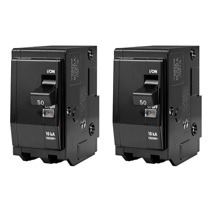 2 Pcs 50Amp 2-Pole Circuit Breaker for QO250CP, Breaker 50Amp for QO250 for Square D QO Load Centers, NQOD and CSEDs Panel Boards, 120/240V AC, 10kA