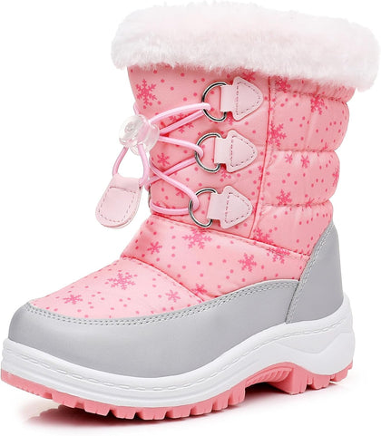 Kids Boys Girls Snow Boots Warm Winter Boots Water-resistant | Toddler/Little Kid,Water-Resistant,Side Zipper,Thick