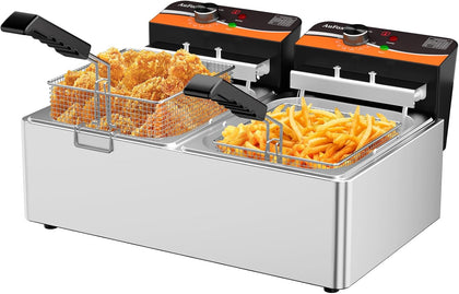 Commercial Deep Fryer, 20.7QT Countertop Fryer with Baskets for Restaurant