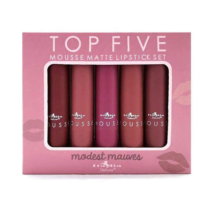 Top Five Mousse Matte Lipstick Set Modest Mauves