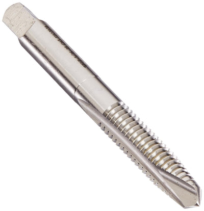 YG-1 J0 Series Vanadium Alloy HSS Spiral Pointed Tap, Uncoated (Bright) Finish, Round Shank with Square End, Plug Chamfer, 5/16"-18 Thread Size, H3 Tolerance