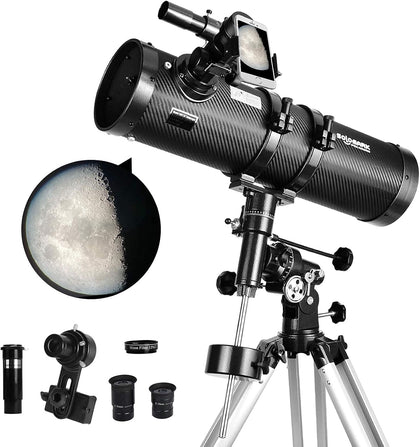 Telescope 130EQ Newtonian Reflector Telescopes for Adults, Professional Telescopes for Adults Astronomy, Comes with