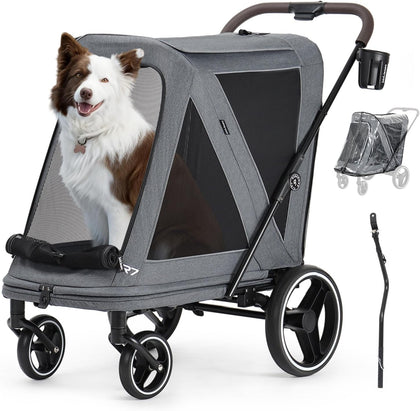 Beberoad Dog Stroller for Medium Dogs, R7 2-in-1 Bike Trailer