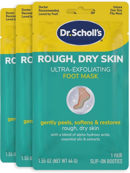 Rough, Dry Skin Ultra Exfoliating Foot Peeling Mask, 3 Pairs Moisturizing Socks Gently Peels and Softens, with Urea