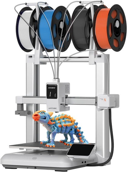 Kobra X Multicolor 3D Printer, Easy Setup, Native 4-Color | Up 19 Color, 600mm/s Fast 3D Printing, AI Camera, Quiet