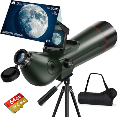Smart Telescope, Digital Electronic Telescopes with 4K Astrophotography Camera, Internal and Externat Dual Screens