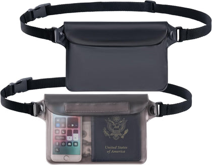 2-Pack Waterproof Pouch with Adjustable Waist Strap | Screen Touch Sensitive Dry Bag, Keep Your Phone and Valuables