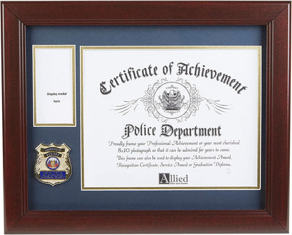 Allied Frame US Police Officer Medal and Award Certificate Frame - 8 x 10 Opening