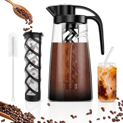 Cold Brew Coffee Maker, 70 oz (2100 ml) BPA Free Tritan Pitcher, Iced Coffee Maker and Tea Brewer, 100% Leak-Proof