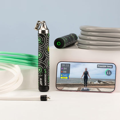 AMP 2.0 Smart Jump Rope Set with 1/4 LB, 1/2 LB & 1LB Jump Ropes – Bluetooth-Connected, High-Intensity Jump Rope