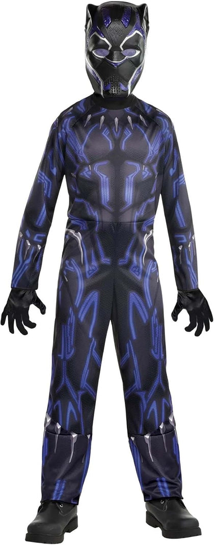 Kids Black Panther Costume | Child Marvel Superhero Mask and Jumpsuit for Halloween, Dress Up Events