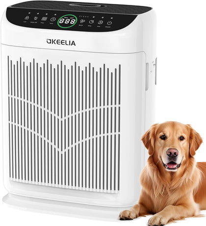 Air Purifiers for Home Large Room Up to 3000 Ft² with Washable Filters,AKEELIA HEPA Double-Sided Air Purifier with