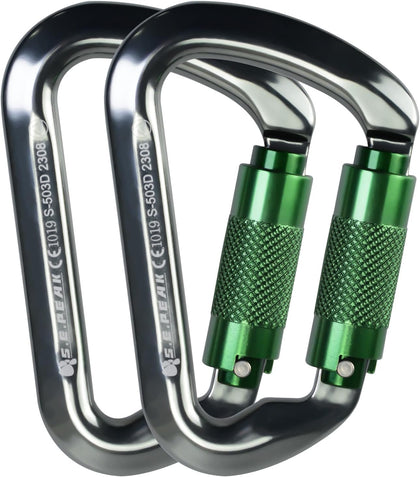 SEPEAK UIAA 30kN Climbing Carabiner Clips, Professional Heavy Duty Twist Locking Carabiners for