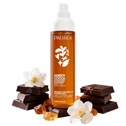 Amber Cocoa Gourmand Body Mist for Women – Warm Vanilla Coffee Cocoa Fragrance Spray, Hydrating, Odor Neutralizing