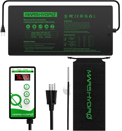 10''x 20.75'' Seedling Heat Mat with Thermostat Combo Set,Heating Pad for for Germination, Indoor Gardening, Greenhouse