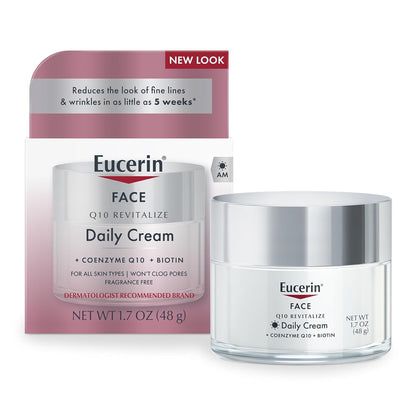 Q10 Anti-Wrinkle Face Cream, Unscented Face Cream for Sensitive Skin, 1.7 Oz Jar