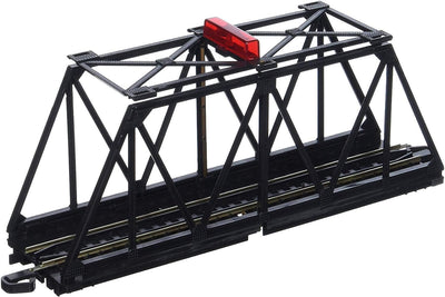 Trains E-Z TRACK TRUSS BRIDGE with BLINKING LIGHT- HO Scale , Black Medium | Snap-Fit E-Z Track, Bridge, Truss Bridge
