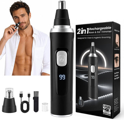 Ear and Nose Hair Trimmer for Men & Women,2026 Painless USB Rechargeable Eyebrow & Facial & Nose Hair Trimmer Clipper