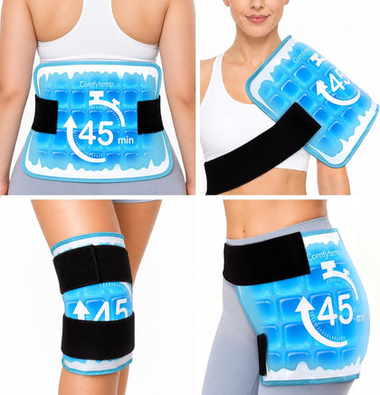 Gel Ice Packs for Injuries Reusable, 45 Min Long Lasting Ice Pack