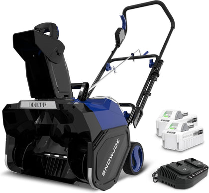 IONMAX 48V Cordless Electric Snow Blower Machine, 24V-X2-SB18-GO | 18 Inch, Powered Single-Stage Thrower with LED