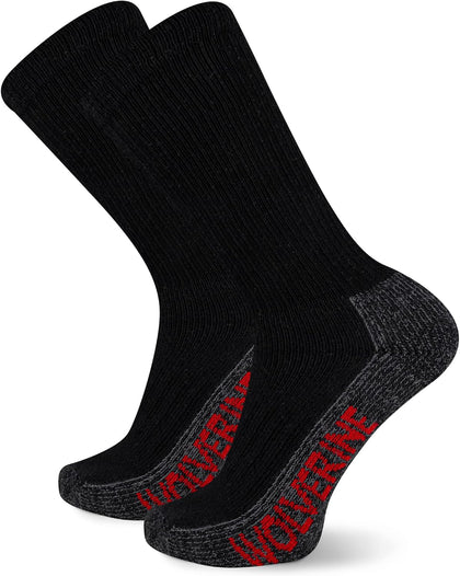 Men's Steel Toe Cotton Work Boot Crew Socks - 2 Pairs - Durable Cushioning