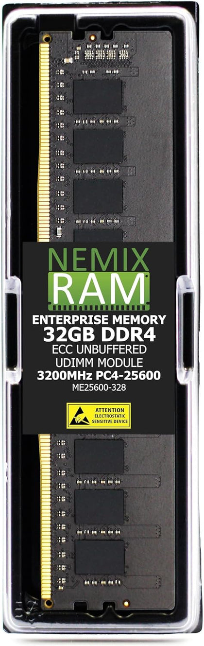 NEMIX RAM 32GB (1X32GB) DDR4 3200MHz PC4-25600 2Rx8 1.2V CL22 288-PIN ECC Unbuffered UDIMM Compatible with Kingston KSM32ED8/32HC, KSM32RS8L/16MFR