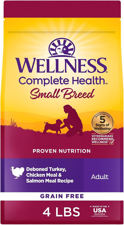 Complete Health Small Breed Adult Dry Dog Food, Grain Free Kibble, Chicken and Salmon Recipe, 4 lb Bag