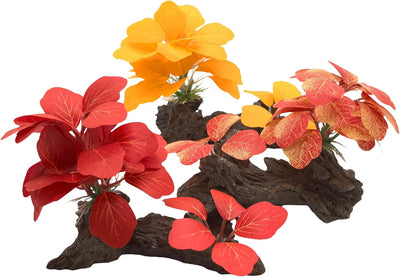 Artificial Fish Tank Plants Silk Aquarium Plastic Plant Aquatic Water Grass Foreground Decor(3PCS Big Colorful)